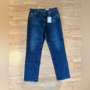 NWT AG Adriano Goldschmied Alexxis Slim High Rise Dark Wash Vapor Jeans 32